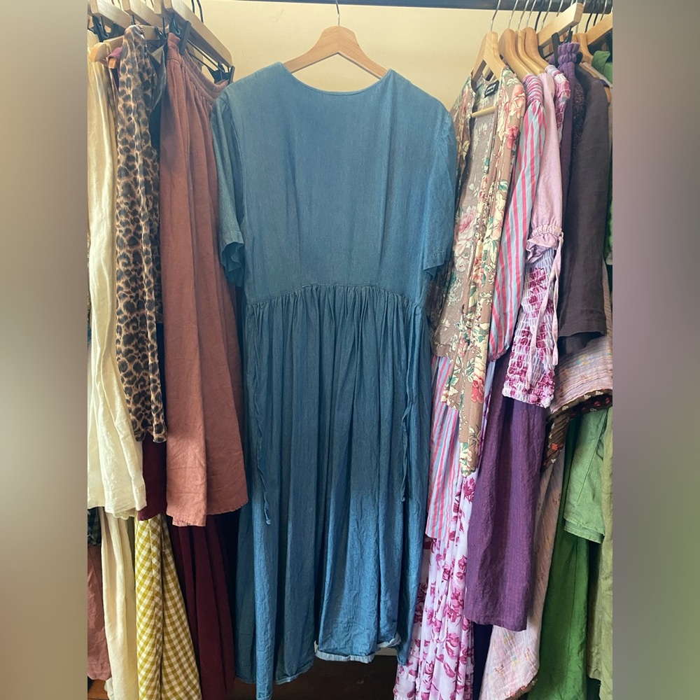 Vintage Denim Button-Down Maxi Dress - Picture 3 of 3